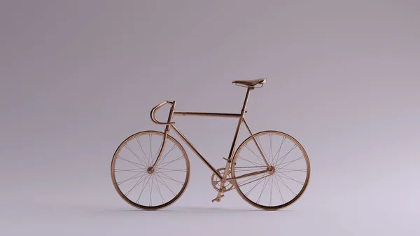 Bronzová Pevná Převodovka Racing Bike Ilustrace Vykreslení — Stock fotografie