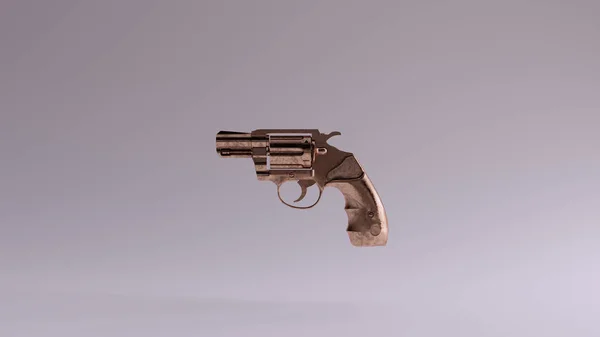 Bronze Snub Nosed Pistola Vista Esquerda Ilustração Render — Fotografia de Stock