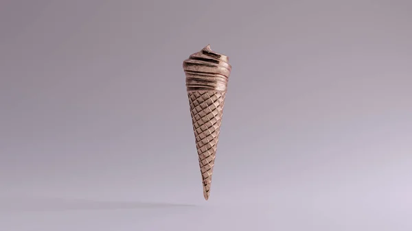 Bronze Ice Cream Swirl Illustration Render — 스톡 사진