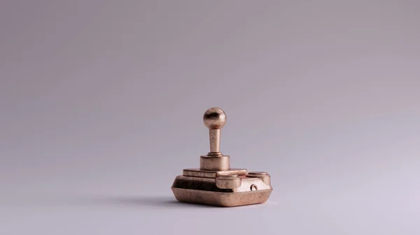 Bronz Retro Vezeték Nélküli Joystick Illusztráció Render — Stock Fotó