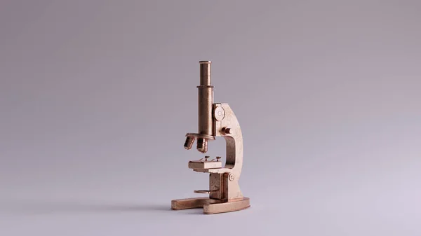 Bronze Tradicional Microscópio Ilustração Render — Fotografia de Stock