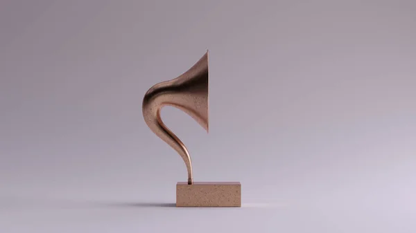 Bronze Modernes Grammophon Vorderseite Illustration Render — Stockfoto