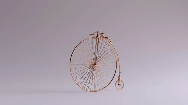 Bronze Penny Farthing Bicycle 3d illustration 3d render