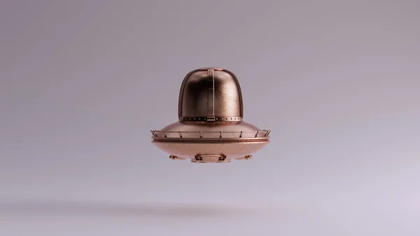 Bronzové Ufo Přistání Ilustrace Vykreslení — Stock fotografie
