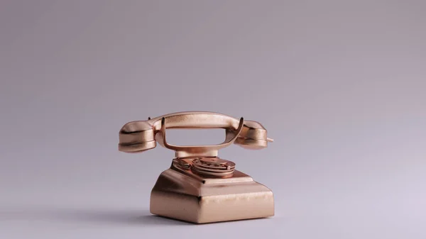 Bronze Vintage Telefone Quarter Right View Ilustração Renderização — Fotografia de Stock