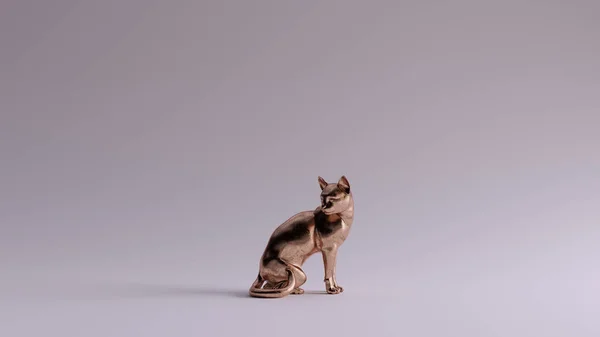 Perunggu Pose Cat Rendering — Stok Foto