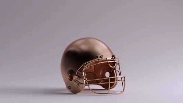 ブロンズアメリカンフットボールヘルメット3Dイラスト3Dレンダリング — ストック写真