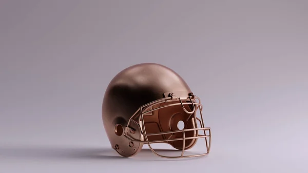 Casco Fútbol Americano Bronce Ilustración Render — Foto de Stock