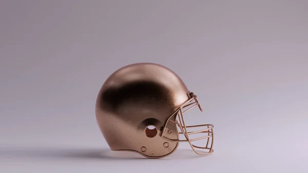 ブロンズアメリカンフットボールヘルメット3Dイラスト3Dレンダリング — ストック写真