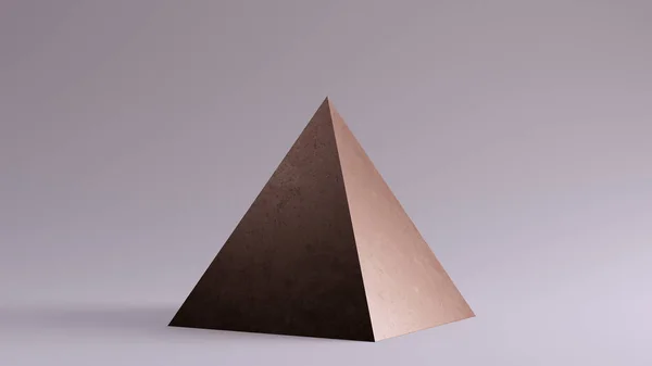 Bronze Pirâmide Ilustração Render — Fotografia de Stock