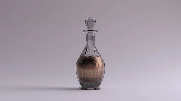 Χαλκός Αλκοολούχο Ποτό Γυάλινο Μπουκάλι Decanter Ένα Γυάλινο Stop Εικόνα — Φωτογραφία Αρχείου