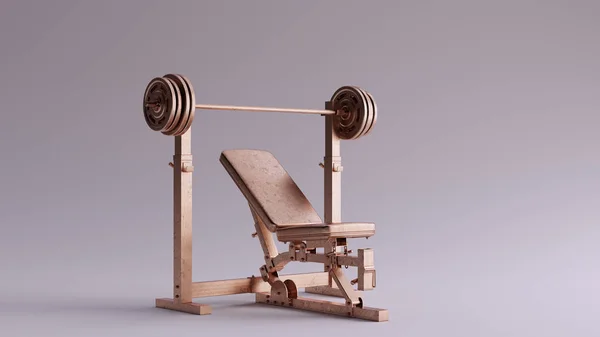 Banc Musculation Incliné Bronze Illustration Rendu — Photo