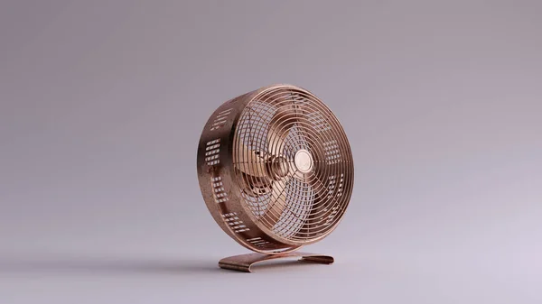 Bronze Office Cooling Fan Floor Illustration Render — 스톡 사진