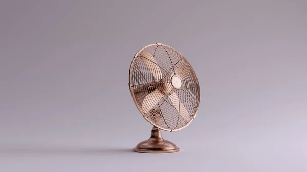 Bronze Office Cooling Fan Desk Illustratie Renderen — Stockfoto