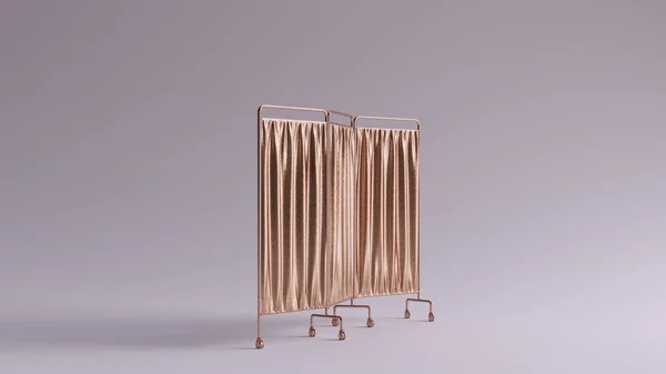 Bronze Hospital Privacidade Folding Screen Ilustração Render — Fotografia de Stock