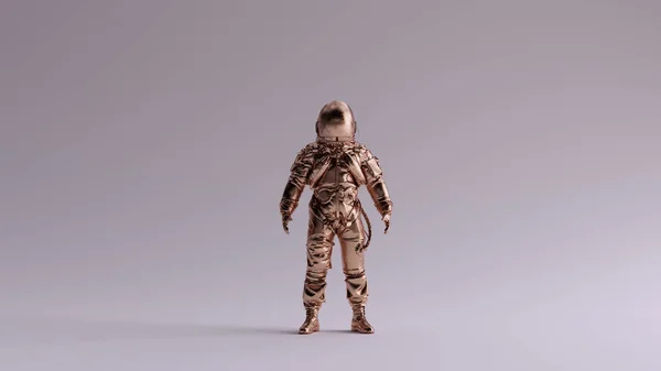 Bronze Spaceman Astronauta Cosmonauta Ilustração Render — Fotografia de Stock