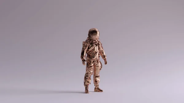 ブロンズ宇宙飛行士宇宙飛行士3Dイラスト3Dレンダリング — ストック写真