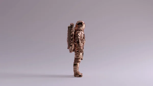 Bronze Spaceman Astronaut Cosmonaut Illustration Render — 스톡 사진