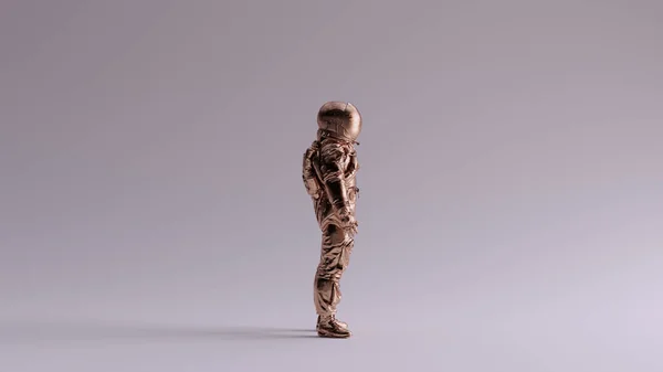 Bronze Astronaute Astronaute Cosmonaute Illustration Rendu — Photo