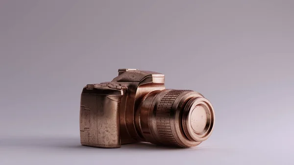 Bronze Digital Dlsr Camera Ilustração Render — Fotografia de Stock