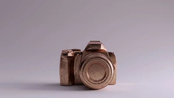 Bronze Digital Dlsr Camera Ilustração Render — Fotografia de Stock