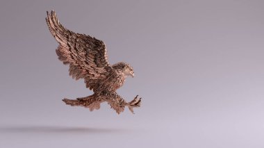 Bronz Kartal Uçuş Avı Heykel 3D illüstrasyon 3D