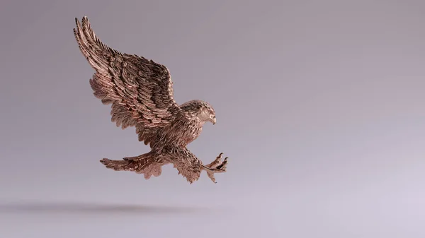Bronze Eagle Flight Hunting Sculpture Illustration Render — Stock Photo, Image