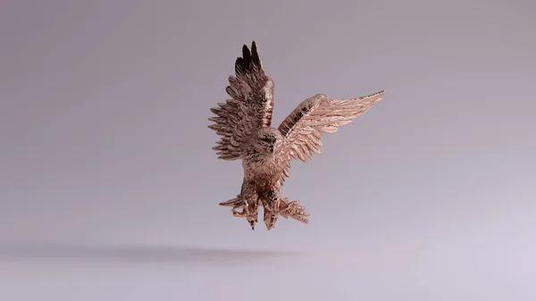 Águila Bronce Vuelo Caza Escultura Ilustración Render —  Fotos de Stock