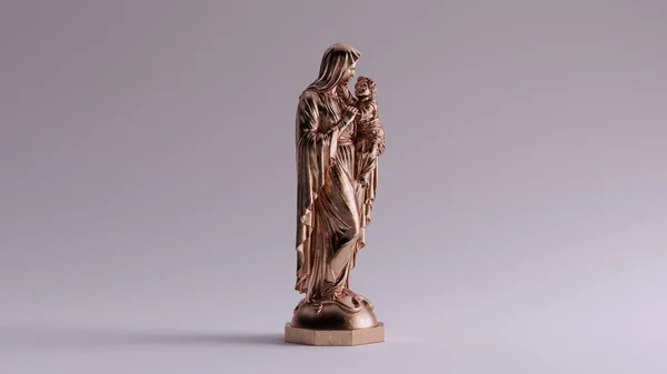 Bronze Mary Child Statue Illustration Render — 스톡 사진