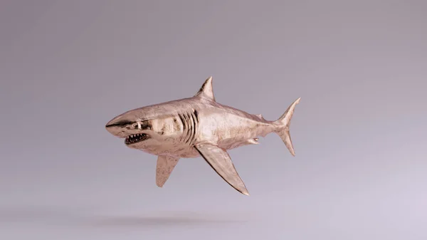 Bronze Grand Requin Blanc Illustration Rende — Photo