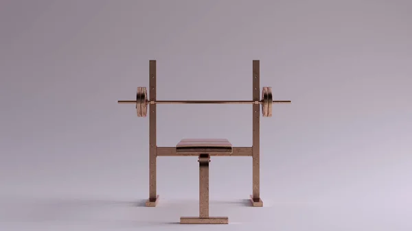 Bronze Flat Weight Bench Illustration Render — Stok Foto