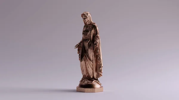 Bronze Virgin Mary Mother Jesus Statue — 스톡 사진