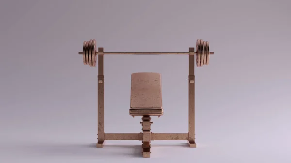 Bronze Incline Weight Bench Illustration Render — Stok Foto
