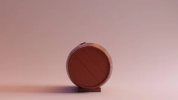 Chocolate Clay Barrel Metal Hoops Illustration Render — Stock Photo, Image