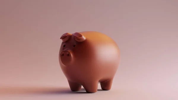 Sjokolade Clay Piggy Bank Illustrasjon Gjengitt – stockfoto