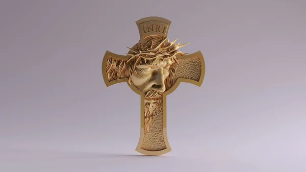 Gold Jesus Cross — 스톡 사진