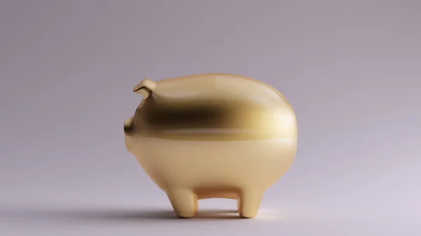 Gold Piggy Bank Ilustración Render —  Fotos de Stock