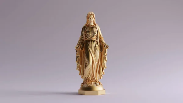 Madonna Oro Madre Gesù Statua — Foto Stock