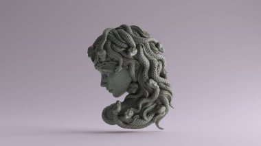 Old Bronze Medusa Bas Relief 3d illustration 3d render clipart