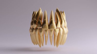 Gold teeth 3d illustration 3d render clipart