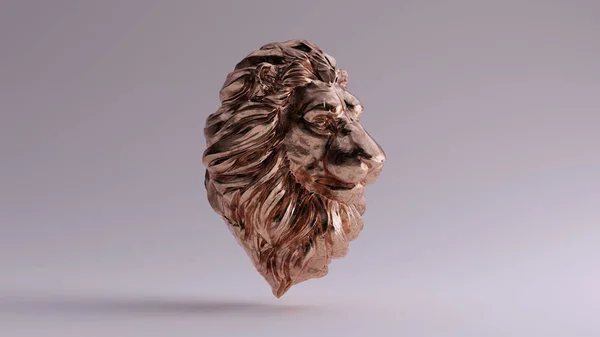 Bronzo Adulto Maschio Leone Busto Scultura Illustrazione Rendering — Foto Stock