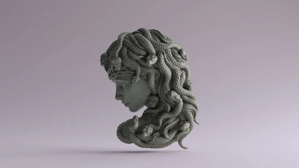 Old Bronze Medusa Bas Relief Illustration Render — Stock Photo, Image