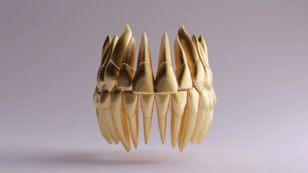 Złote Zęby Ilustracja Renderowania — Zdjęcie stockowe