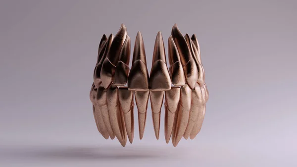 ブロンズ歯3Dイラスト 3Dレンダリング — ストック写真
