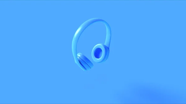 蓝色简单豪华耳机3D插图3D渲染 — 图库照片