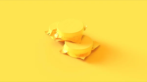 イエローグルメキャンベールチーズ3D — ストック写真