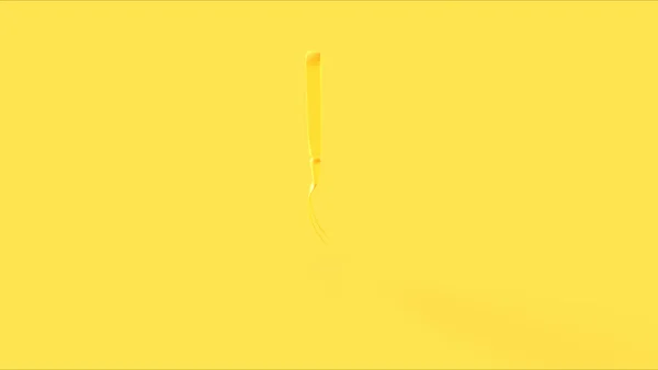 Amarelo Moderno Dois Pronged Escultura Fork Ilustração Render — Fotografia de Stock