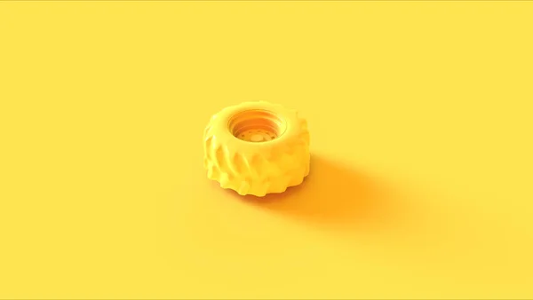 Желтое Промышленное Колесо Грузовика — стоковое фото