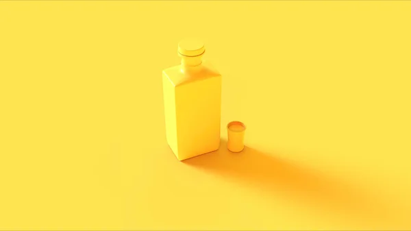 Żółty Napój Alkoholowy Szklanej Butelce Karafki Szklanym Przystankiem Kieliszkiem Ilustracja — Zdjęcie stockowe