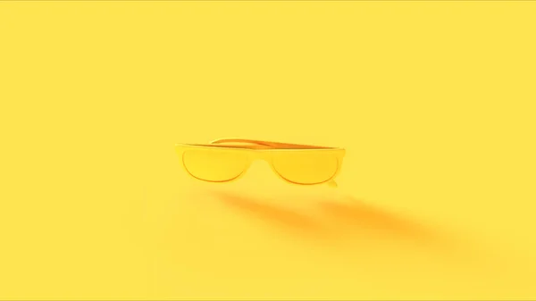 Amarelo Vintage Óculos Sol Ilustração Renderização — Fotografia de Stock